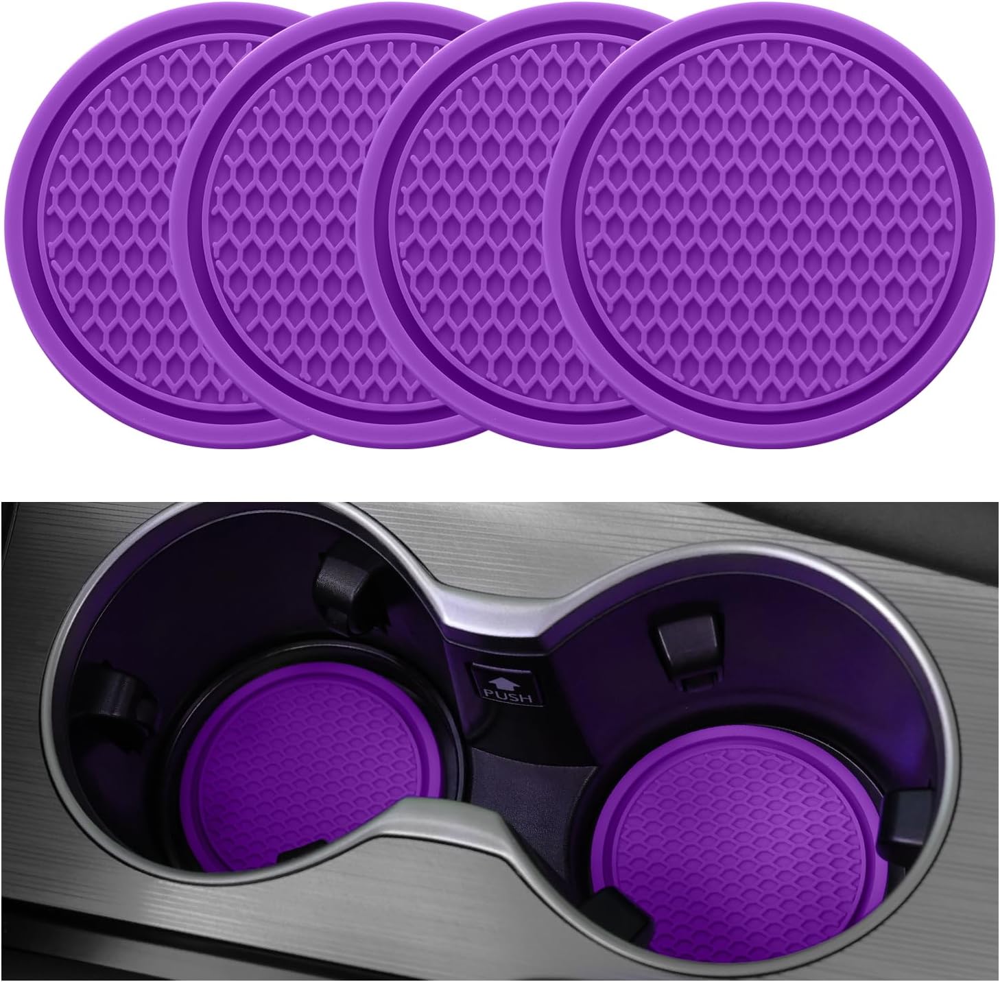 2026 Tesstudio Car Cup Coaster 4PCS Universal Non-Slip Cup Holders Embedded in Ornaments Coaster for Car/Tesla Interior Accessories
