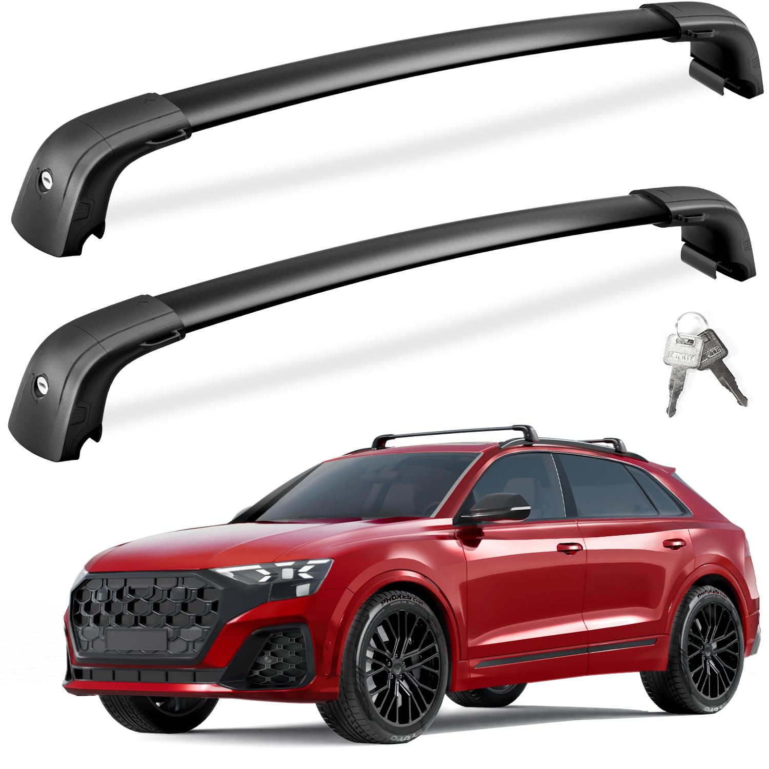 Mitsubishi Outlander cross bars 2014–2021 — crossbar side view