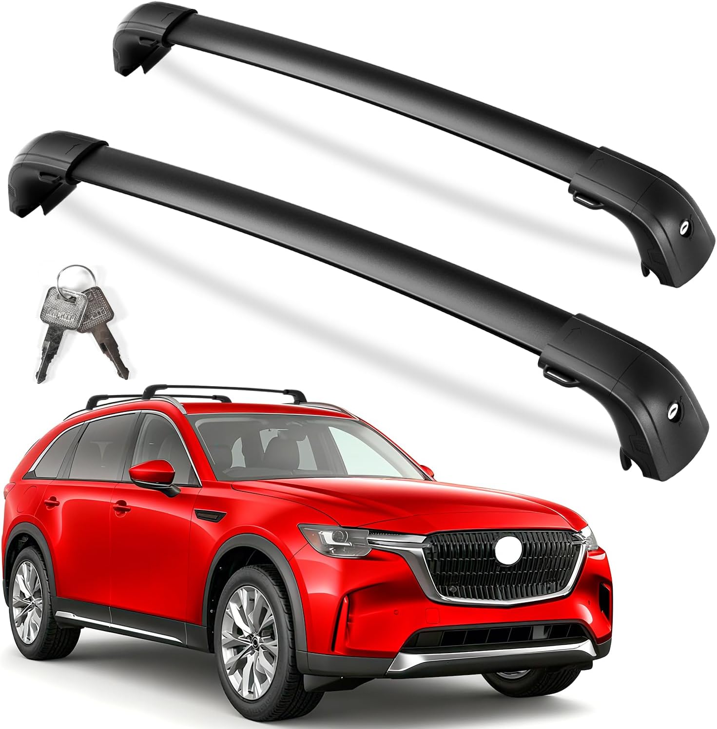 300lb Lockable Roof Rack Cross Bars for Mazda CX90 2024-2026