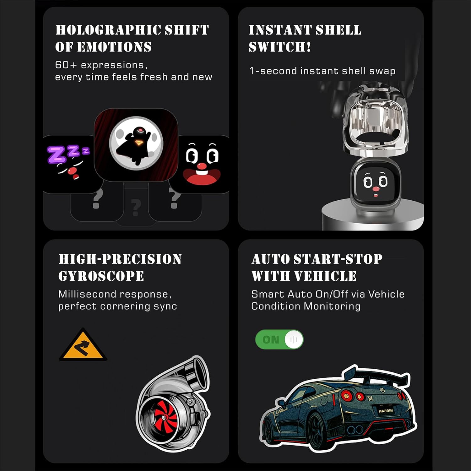 Car Dashboard Emotional Companion - Magnetic Motion-Activated Pet