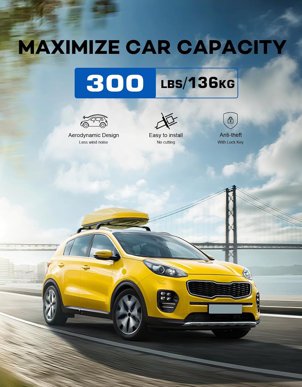 Kia Sportage cross bars 2010–2015 — aluminum alloy profile