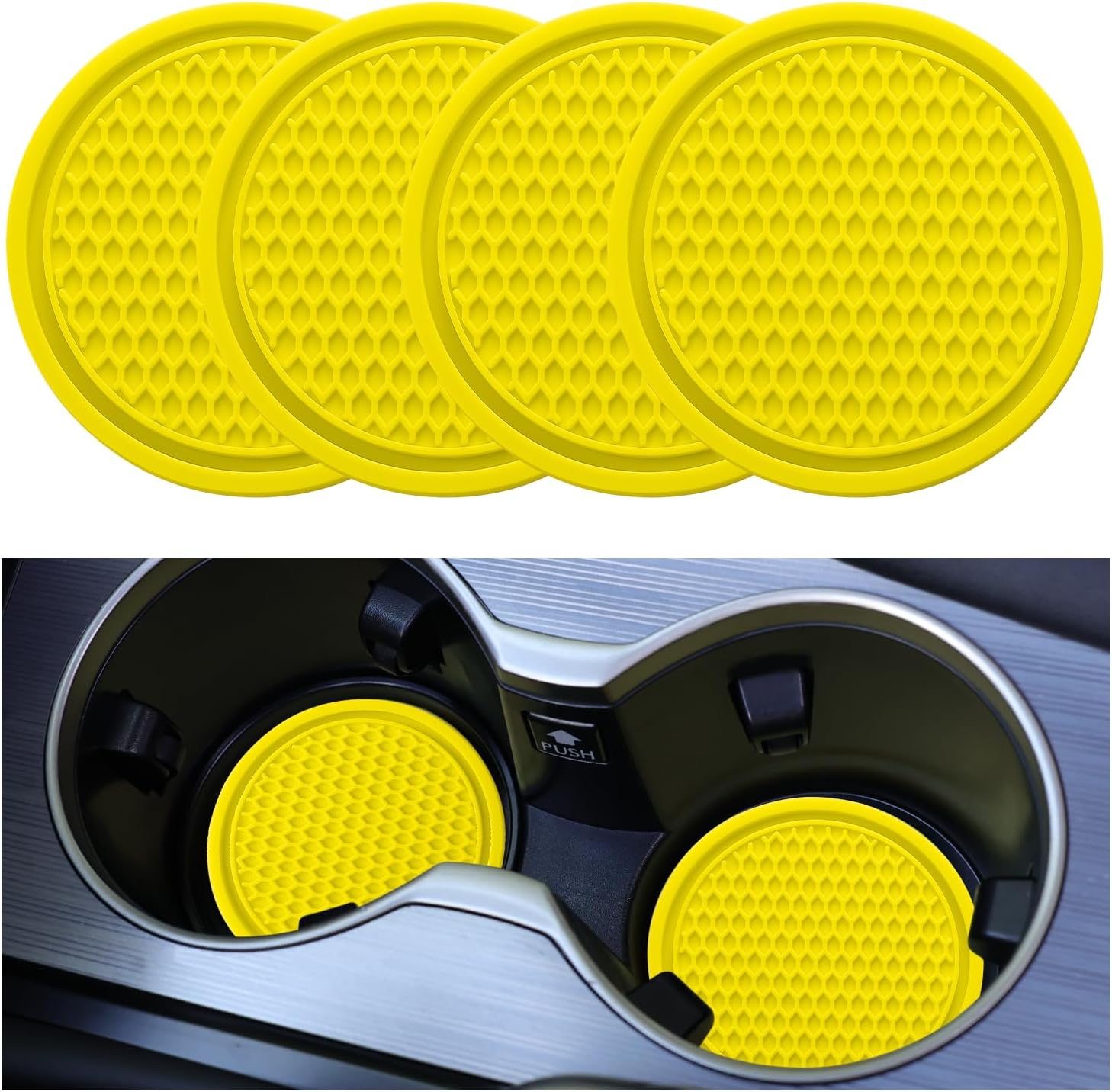2026 Tesstudio Car Cup Coaster 4PCS Universal Non-Slip Cup Holders Embedded in Ornaments Coaster for Car/Tesla Interior Accessories