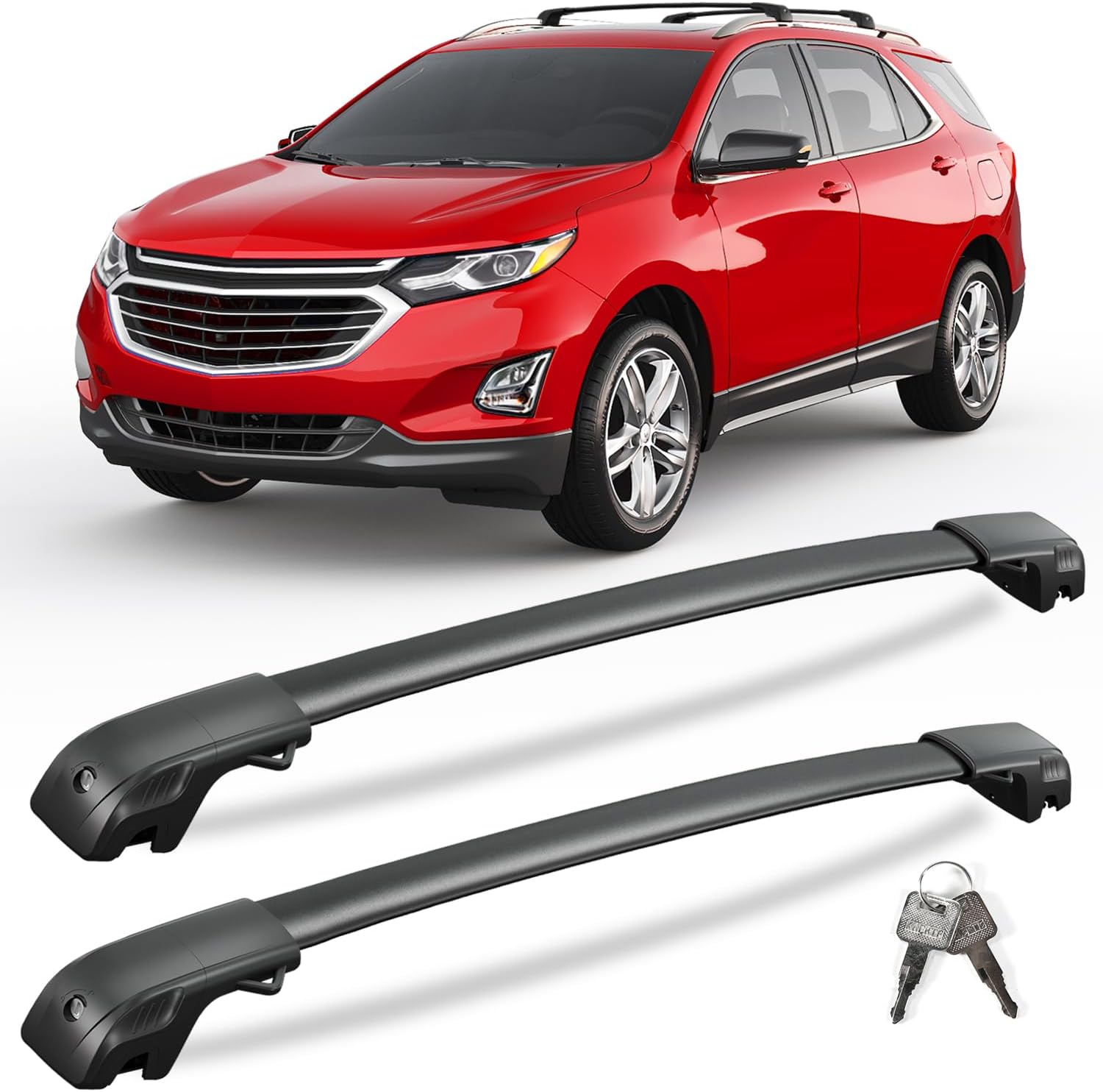 300 lbs Lockable Aluminum Roof Rack Cross Bars for Chevy Equinox, GMC Terrain