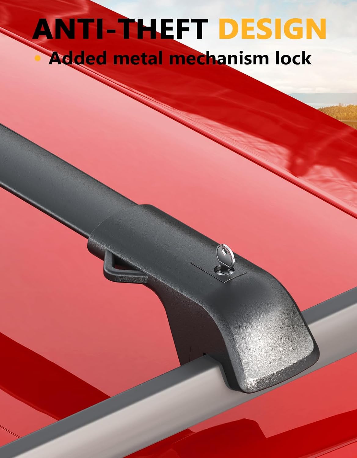 Jeep cross bars — rubber pad wheel-spoke isolation