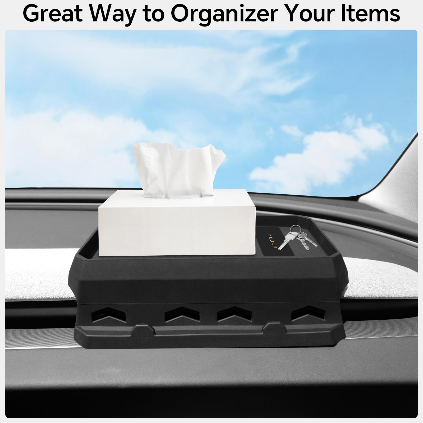 Tesla Center Console Tray — accessible top slide