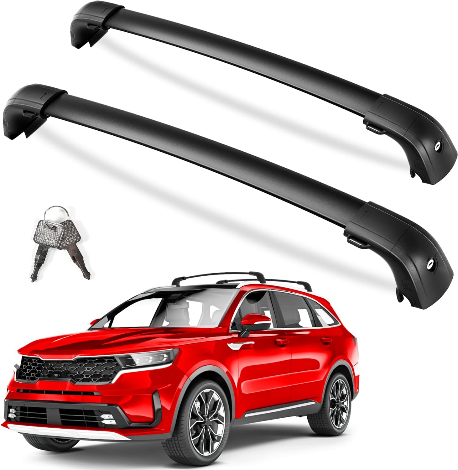 300lbs Lockable Roof Rack Cross Bars for 2021-2026 KIA Sorento