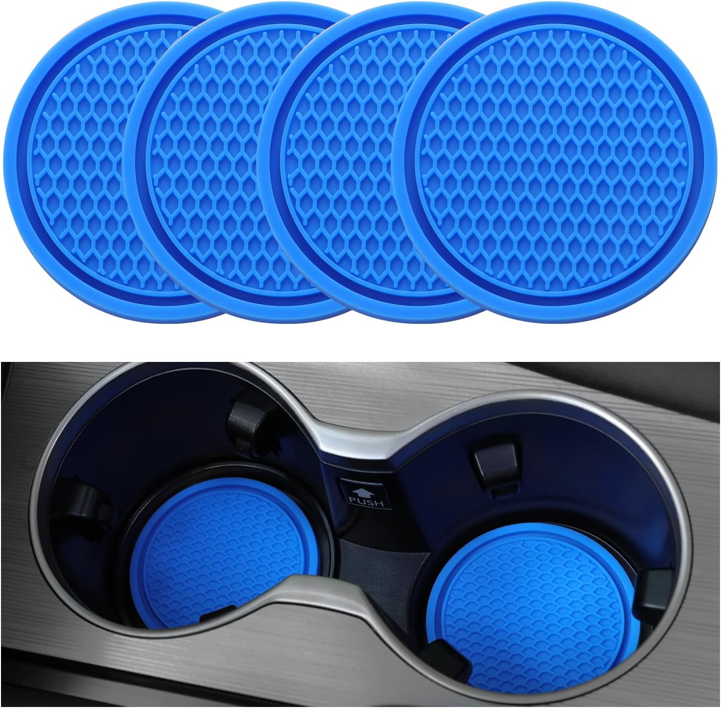 2026 Tesstudio Car Cup Coaster 4PCS Universal Non-Slip Cup Holders Embedded in Ornaments Coaster for Car/Tesla Interior Accessories