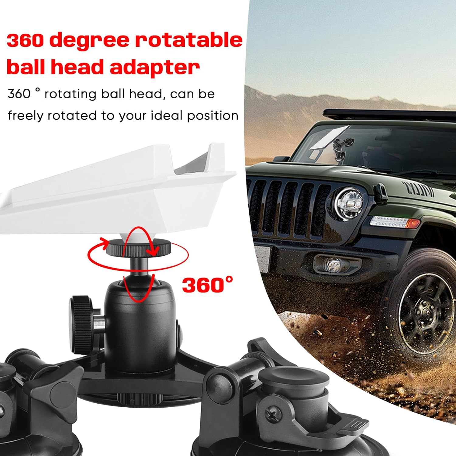 Starlink Mini Roof Triangular Suction Cup Mount 360 ° Horizontal Adjustment Suitable for Smooth Surface Installation Such as roof/sunroof/RV/Windows