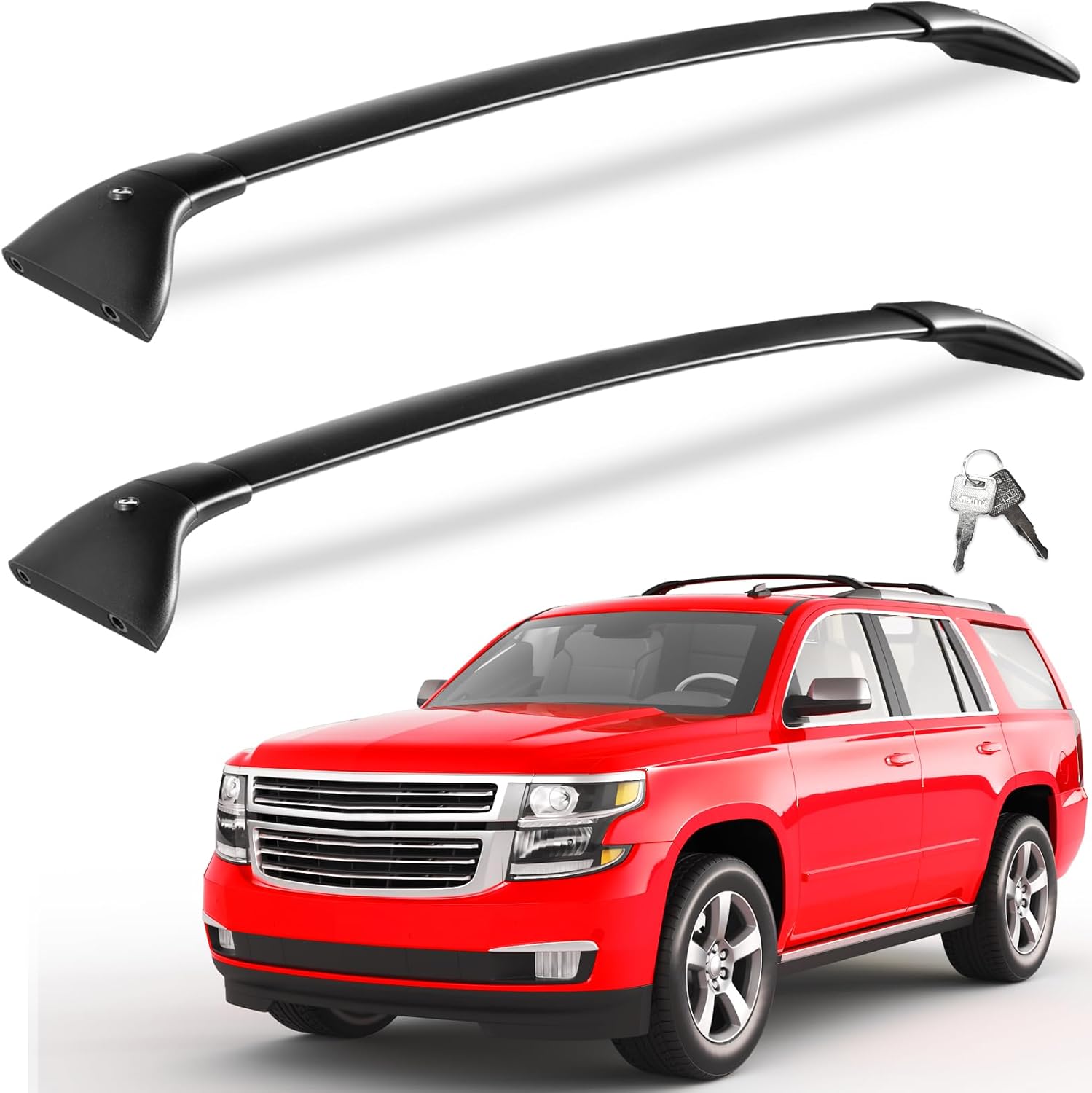 Roof Rack Cross Bars Compatible with Chevrolet Suburban & Tahoe, GMC Yukon & Yukon XL, Cadillac Escalade & Escalade ESV (2015-2020)