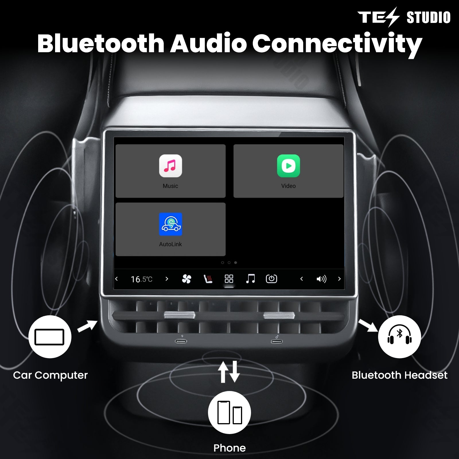 Tesstudio R89리어 엔터테인먼트 디스플레이 Model 3/Y(2019년 2월 이후 모델)