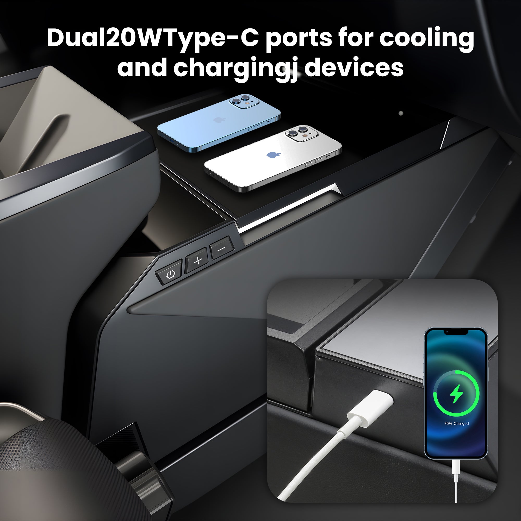 Tesla Cybertruck Electric Cooler Refrigerator 18L Floor Center Console Freezer Tesstudio®