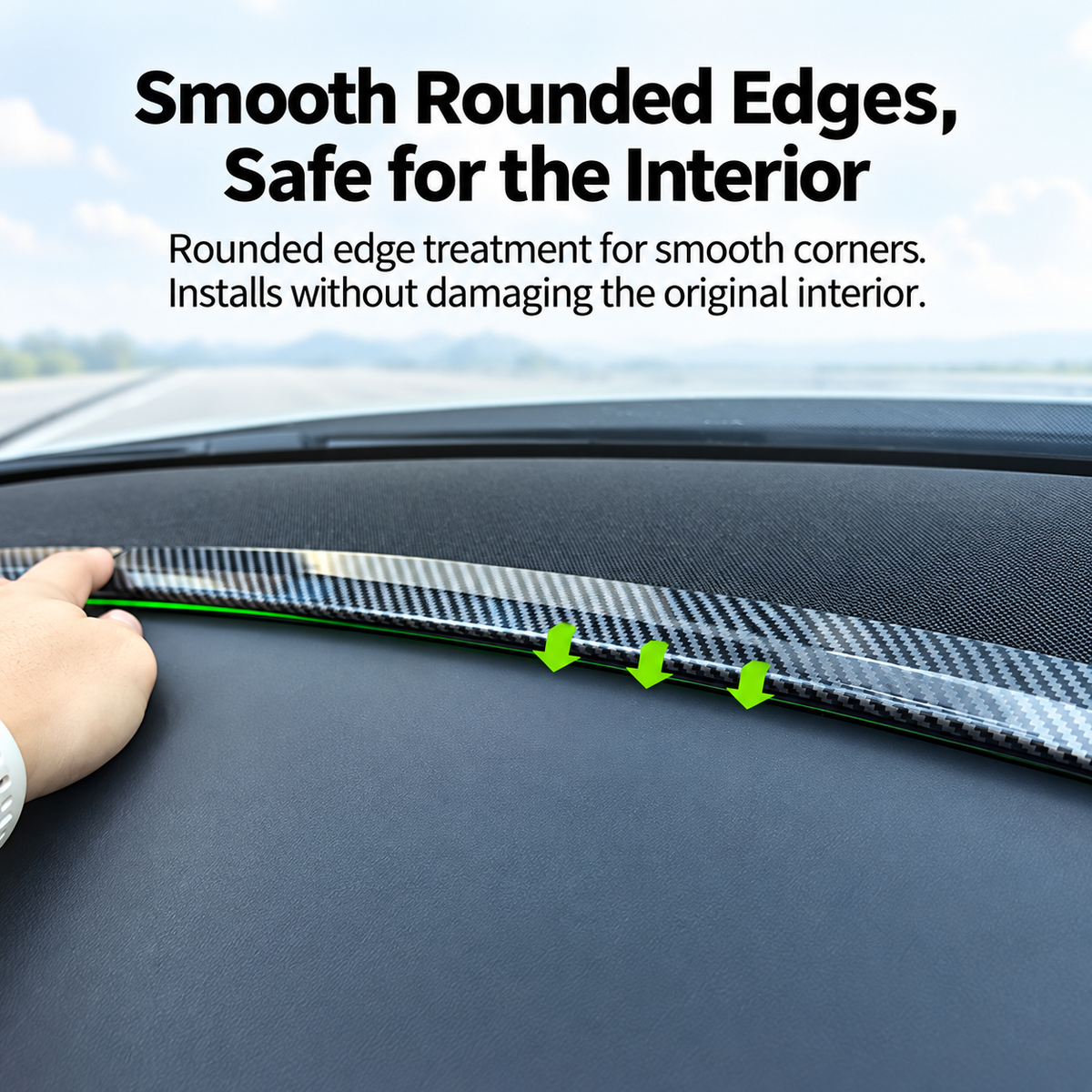 ABS Front Dashboard Ambient Light Trim for Tesla Model Y Juniper / Model Y L