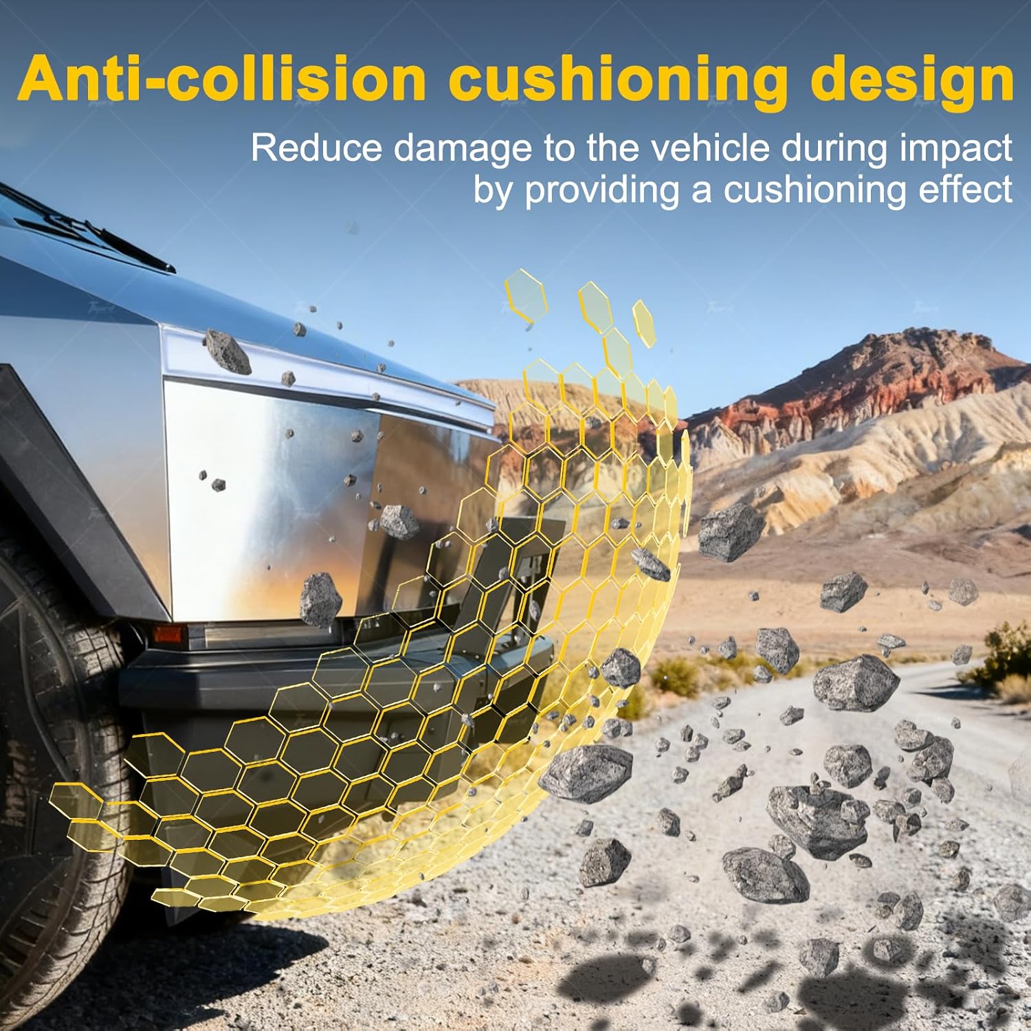 🎉Spring Sale ($429)!Steel Front Bumper with Black Texture For Tesla Cybertruck