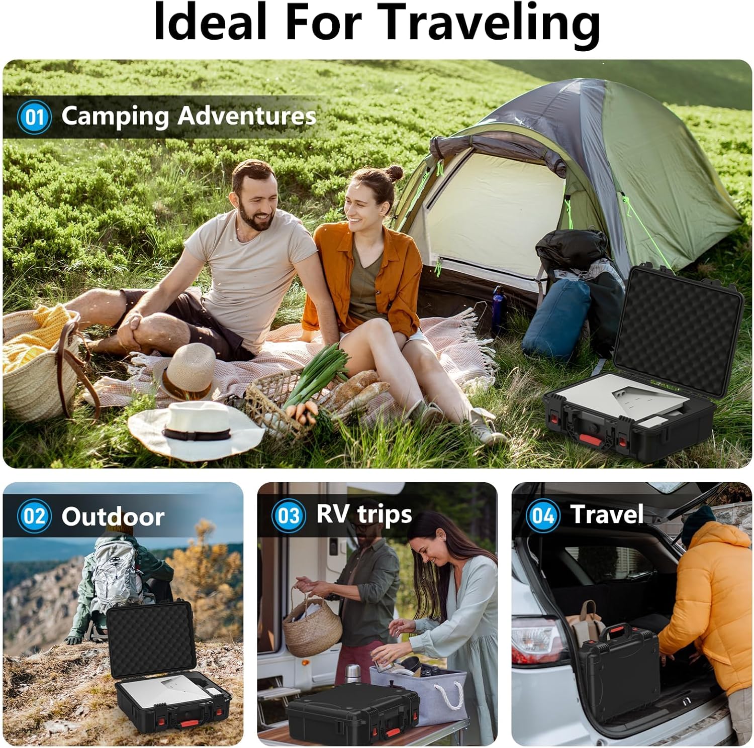 Starlink Mini Hard Case — IP67 Waterproof Protective Carrying Case with Precision-Cut Foam, Shoulder Strap, Portable Storage for Starlink Mini Dish & Accessories, Ideal for Travel & Camping