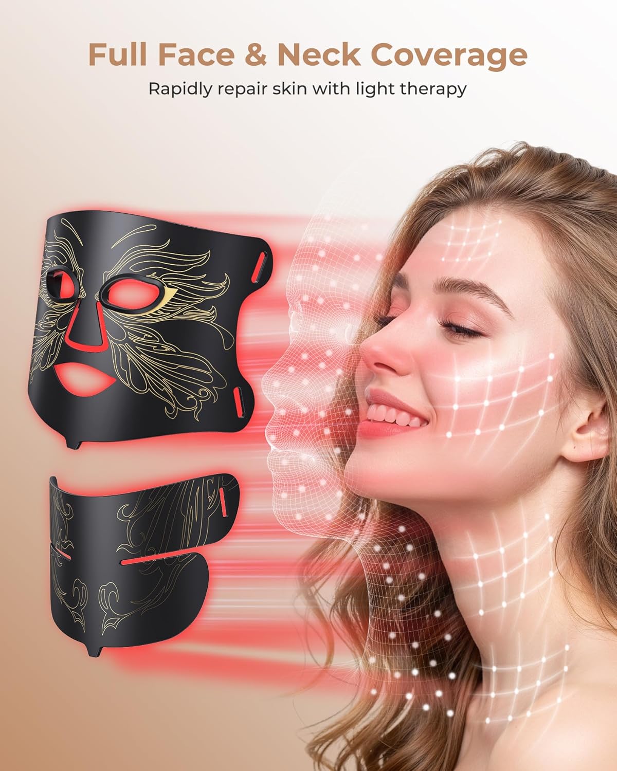LED Light Therapy mask Red Light Therapy for Face and Neck