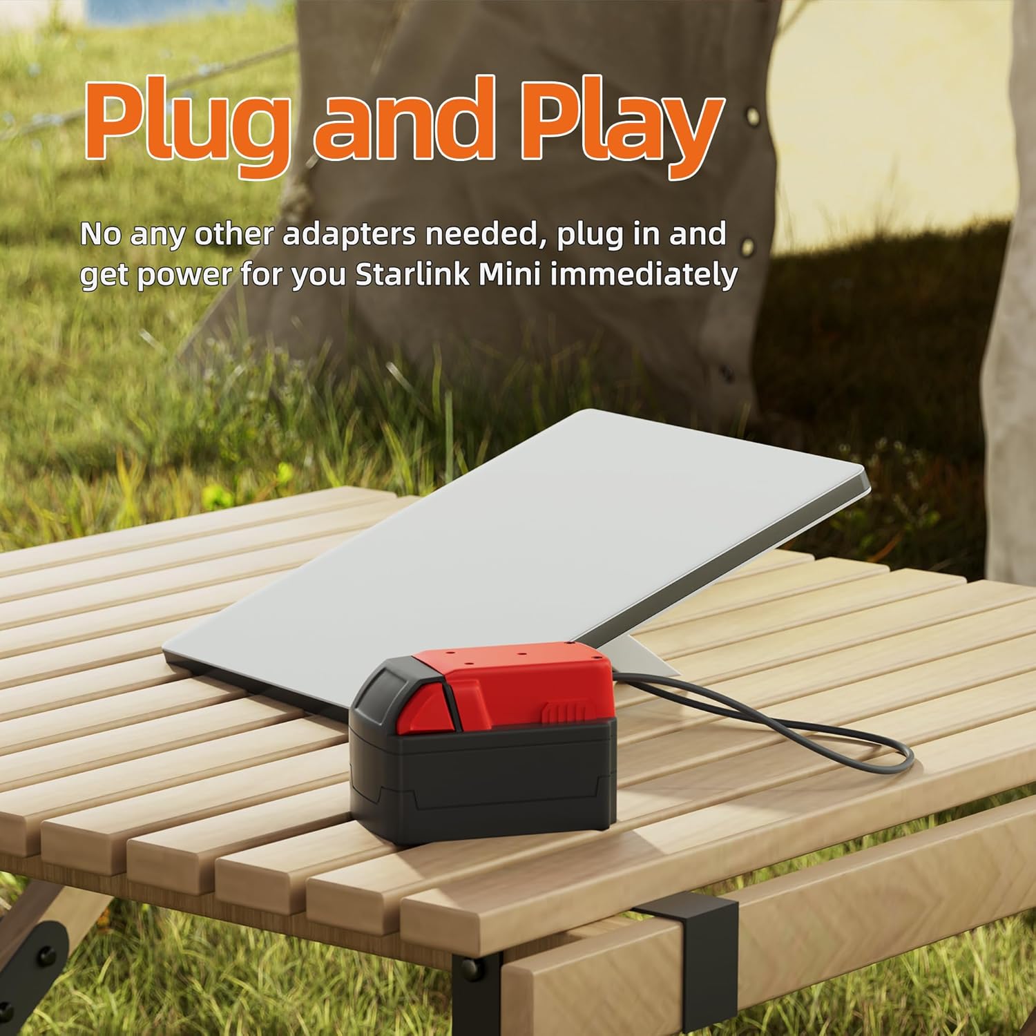 Starlink Mini 18V Battery DC Power Cable Adapter, 3.2FT 18AWG Cord Plug and Play 1M