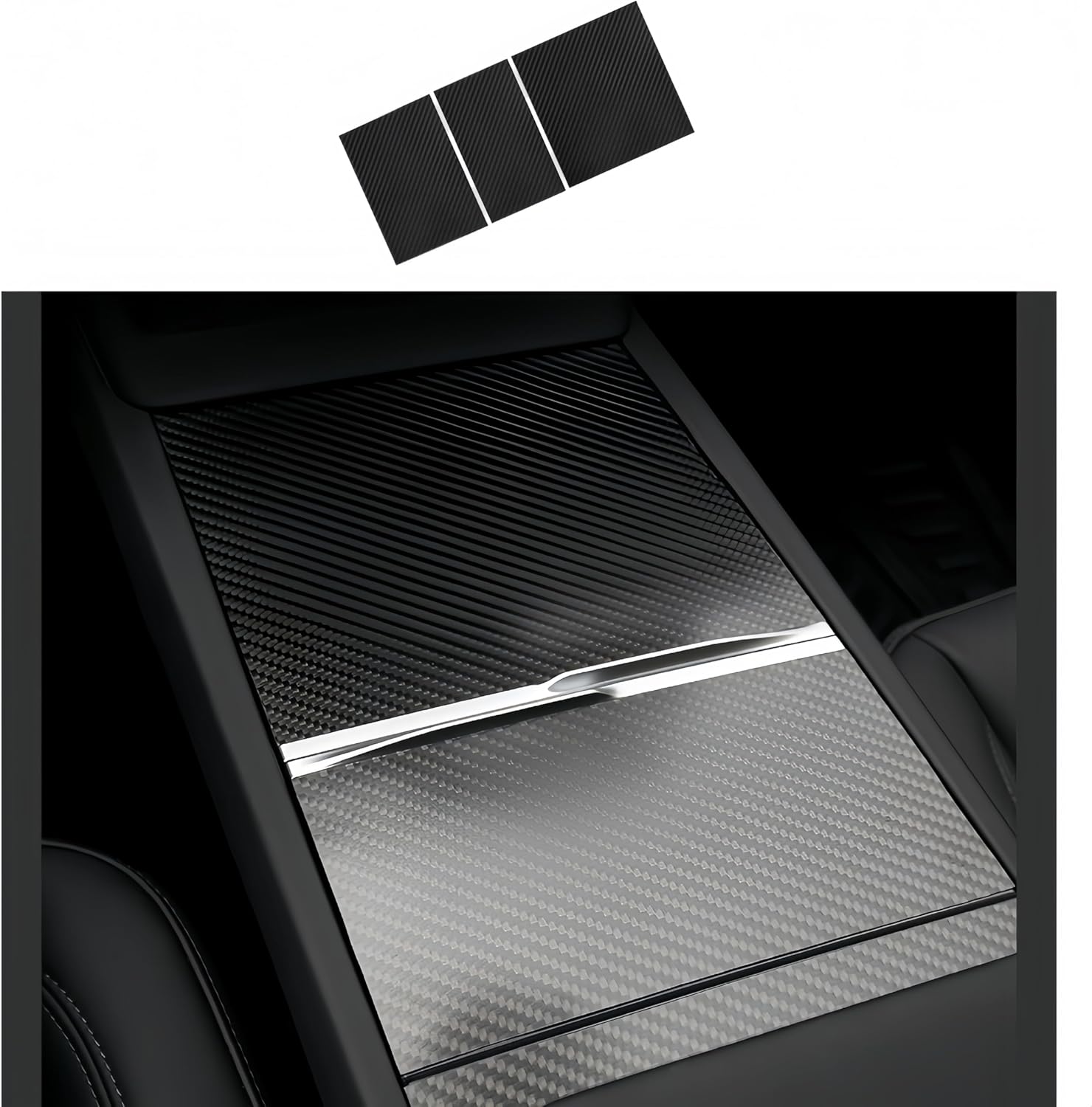 Center Console Wrap (Genuine Carbon Fiber Edition) Designed for Tesla Model 3/3 Highland 2024-2026/Model Y/Y Juniper 2025-2026