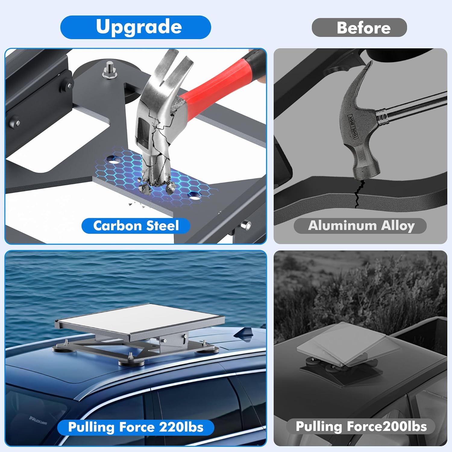 Carbon Steel Starlink Mini Mount with 220lbs Heavy Duty Magnet Bases, 30° Adjustable