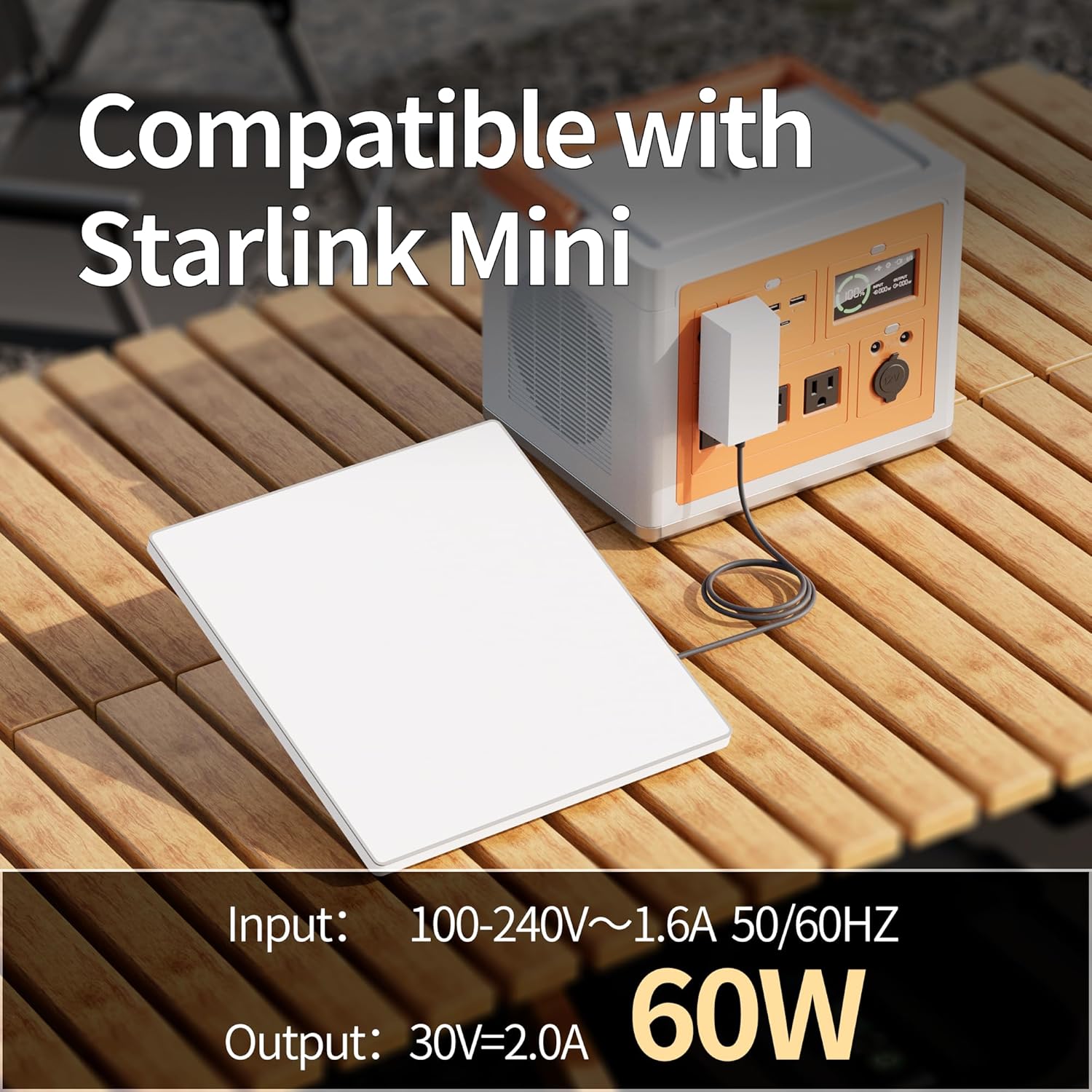 Starlink Mini Charger 60W Replacement Power Supply AC Adapter 30V 2A Output Wall Charger Plug