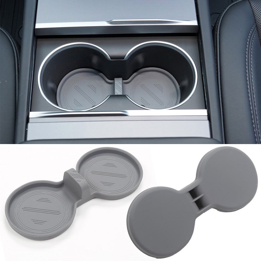 Water Cup Holder Storage Box Console TPE Silicone Holder Cup Holder Insert for Tesla Model Y Juniper 2025+