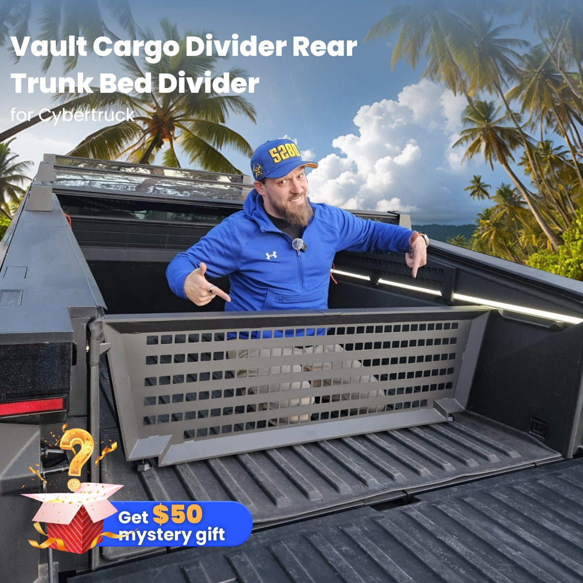 Vault Cargo Divider Rear Trunk Bed Divider For Tesla Cybertruck