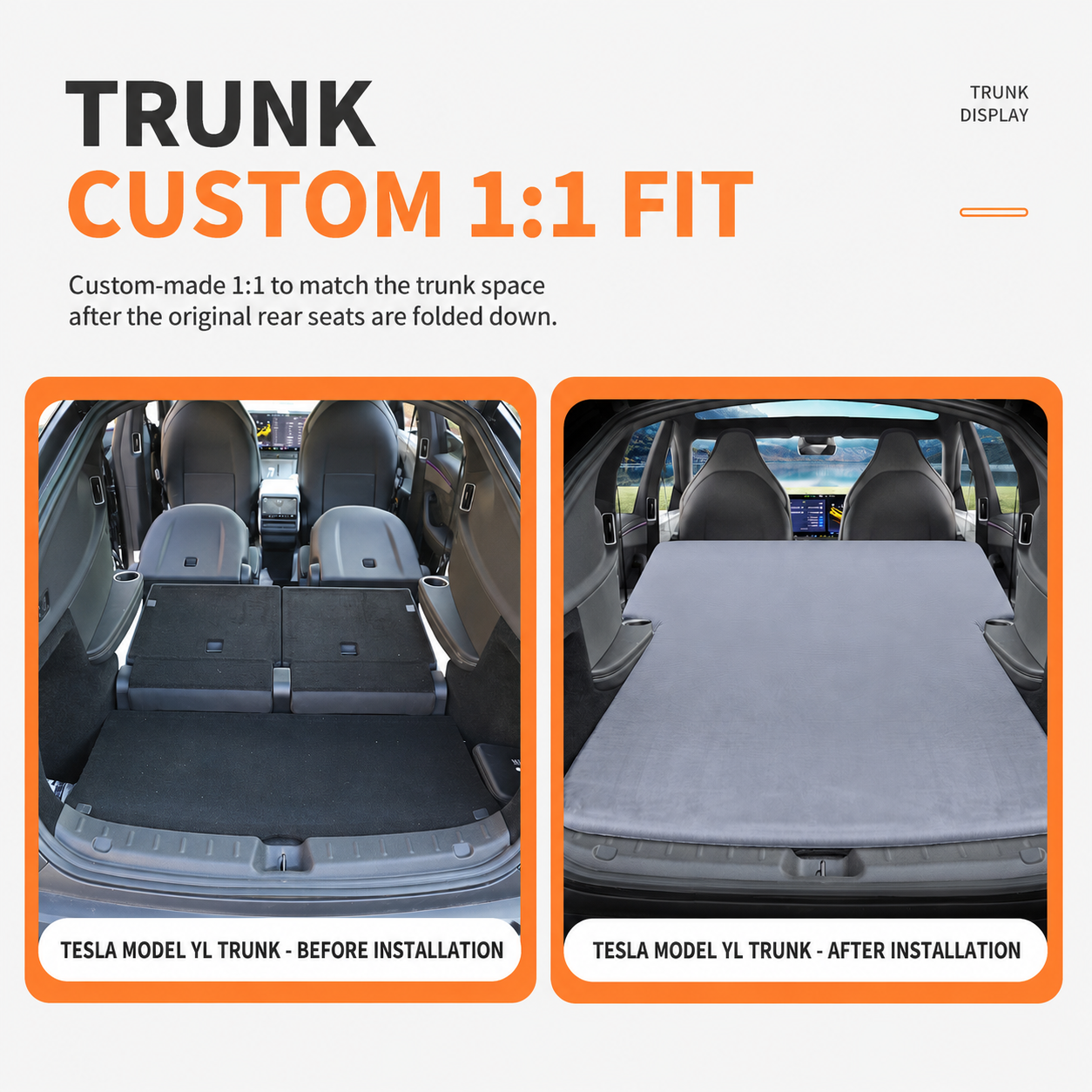 Trunk Air Mattress Kit for Tesla Model Y L 6-Seat, with Support Board and Air Pump