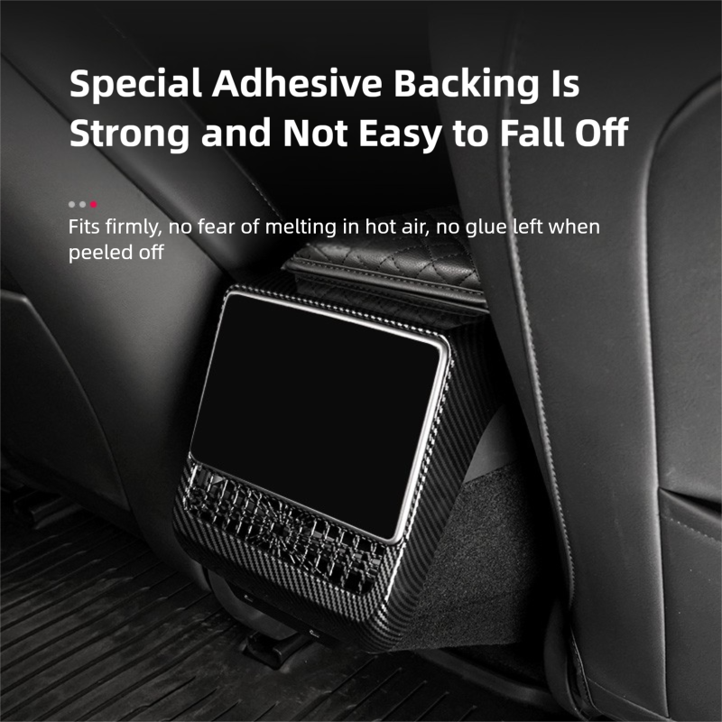 2026 Plaid Rear Air Vent Screen Protector Frame (Carbon Fiber Pattern ABS) For Tesla Model 3 Highland /Y Juniper