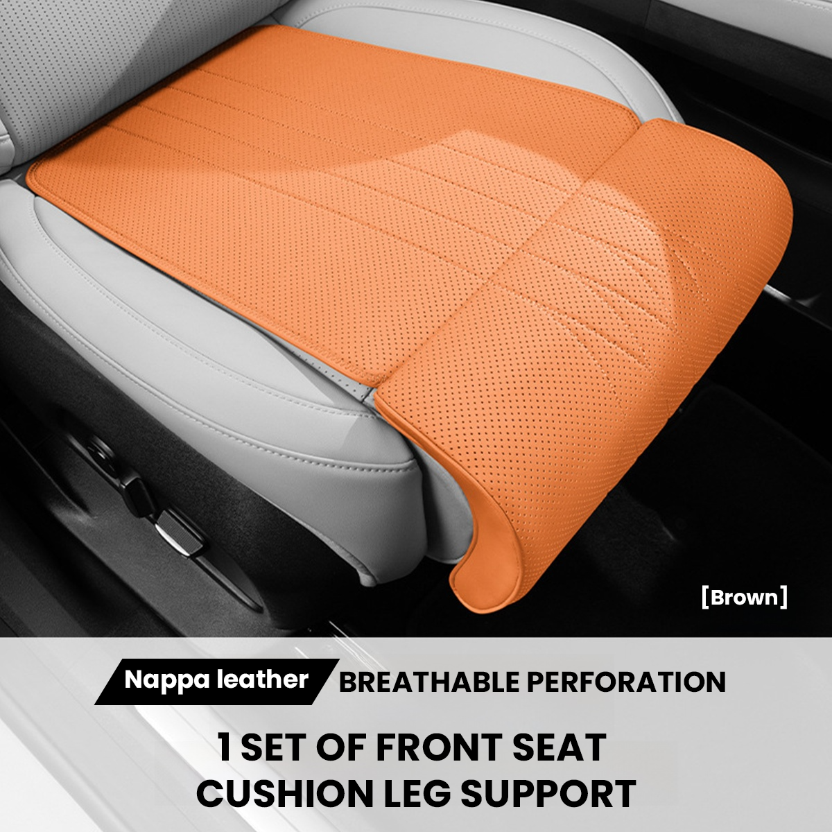 2026 Premium Nappa Leather Front Seat Leg Support Cushion For Model 3/3 Highland /Y/ Y Juniper
