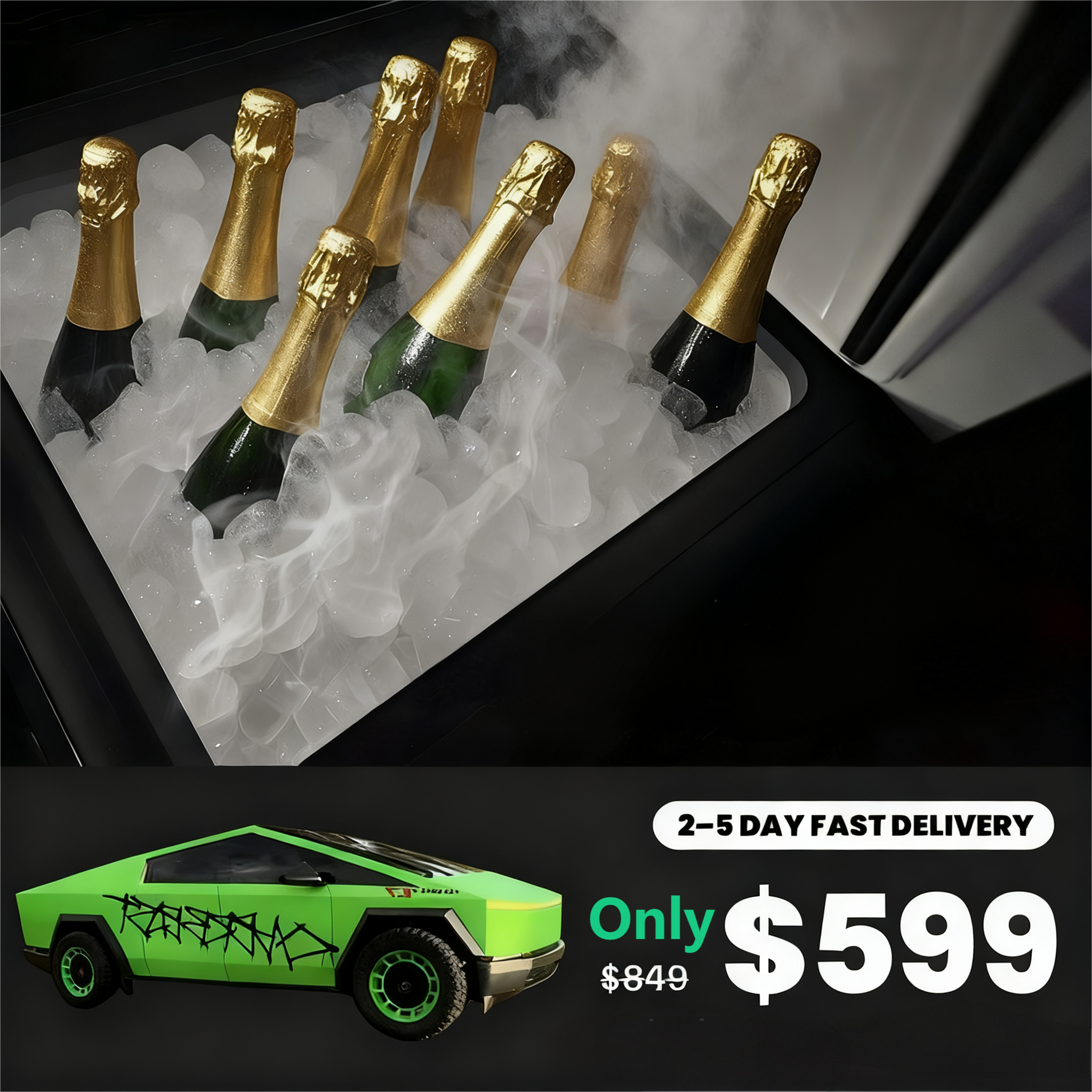 Cooler Fridge 18L Center Console Floor Refrigerator For Tesla Cybertruck