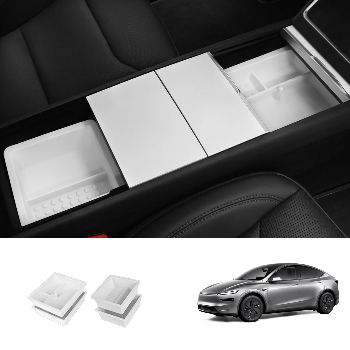 Matte White Interior Upgrade Kit For Tesla Model Y Juniper 2025+