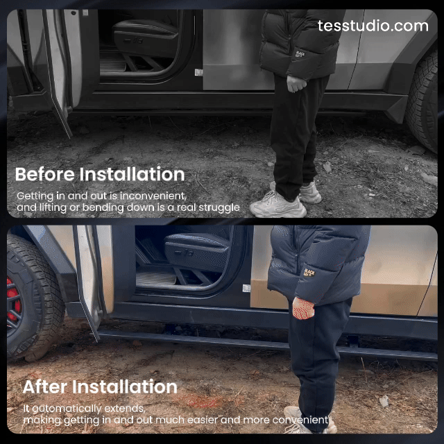 Tesla Cybertruck Accessories Power Running Boards For Trucks Side Steps Brackets Nerf Bars Power Steps Tesstudio®