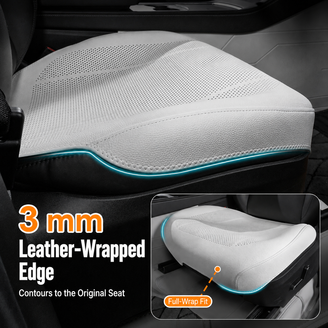 Universal Full-Coverage Breathable Nappa Leather Car Seat Cushion Cover