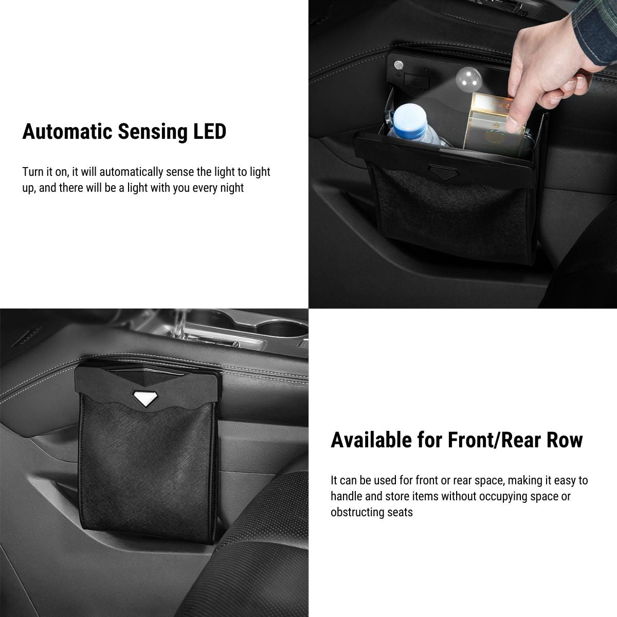 Model 3/Y/X/S LED Car Garbage Bag Seat Garbage Bag for Tesla