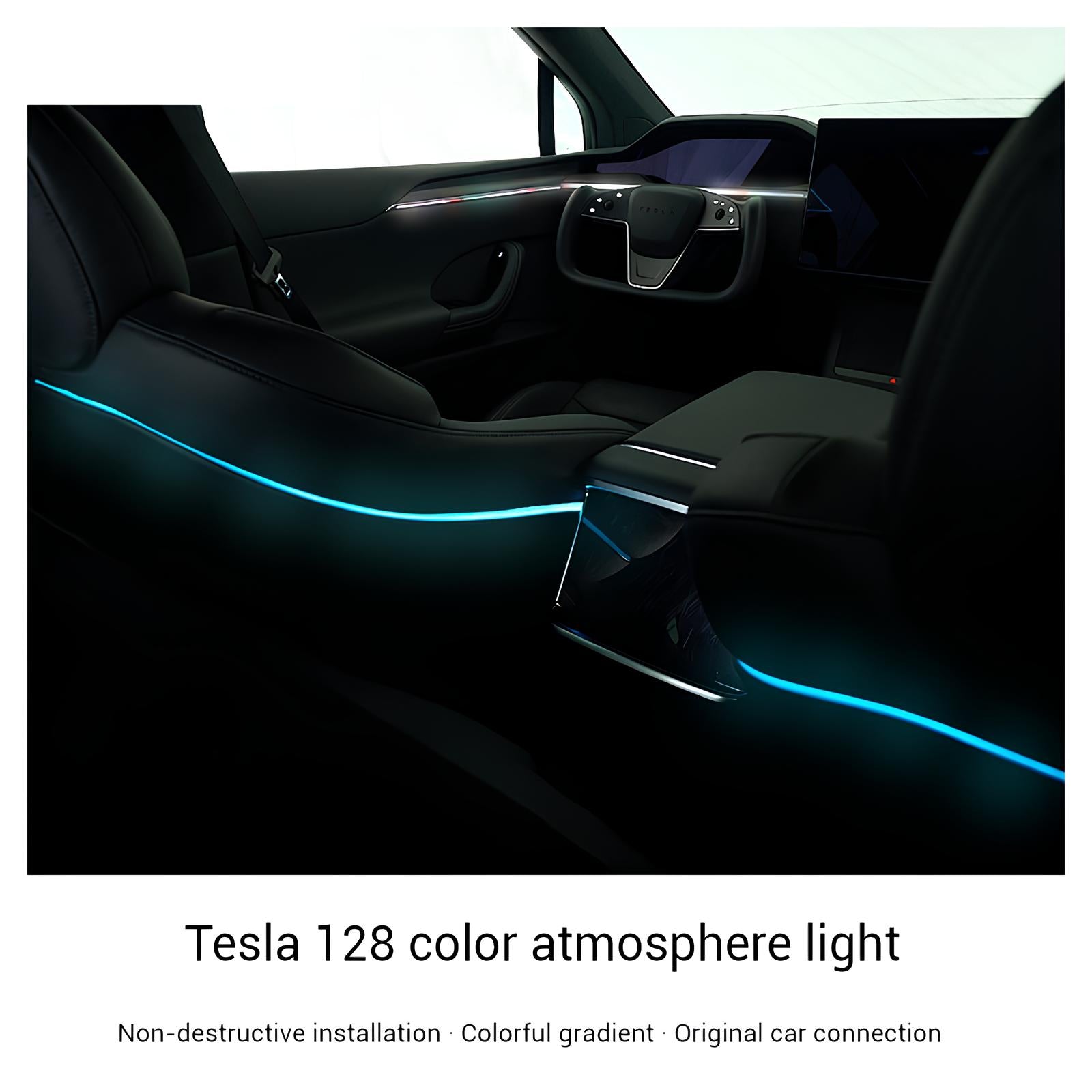 Ambient Lighting Laser Carving RGB Lighting (2022-2025.03) For Tesla Model X - Tesstudio