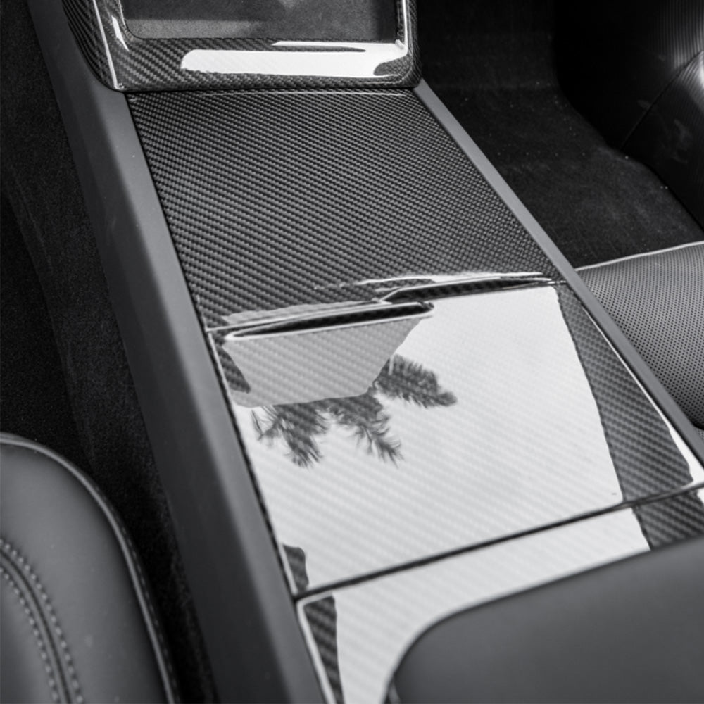 Carbon Fiber Center Console Overlays Gen 2 for Model 3 2024+ & Model Y 2025+