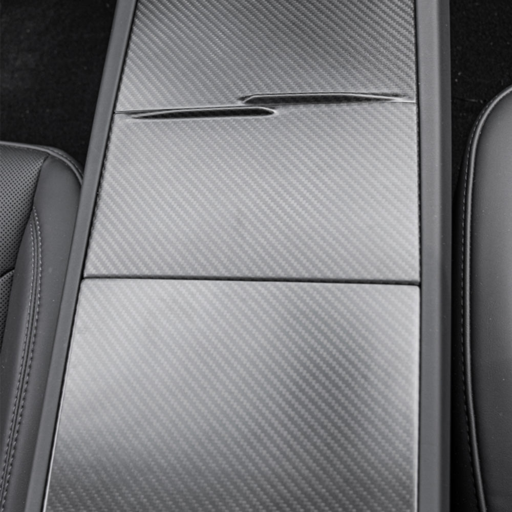 Carbon Fiber Center Console Overlays Gen 2 for Model 3 2024+ & Model Y 2025+