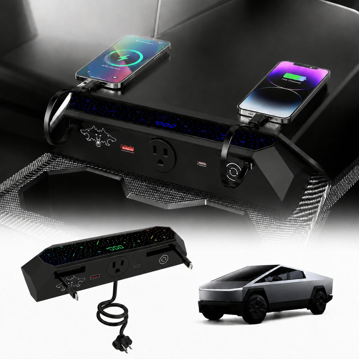 Center Console USB Charger Hub for Tesla Cybertruck | Gen 1 & Gen 2 - Tesstudio