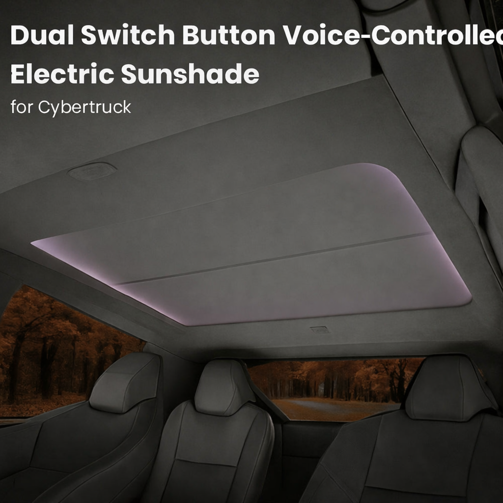 Power Sunshade double Control Buttons Voice-Controlled Sunshade with Ambient Lighting For Tesla Cybertruck