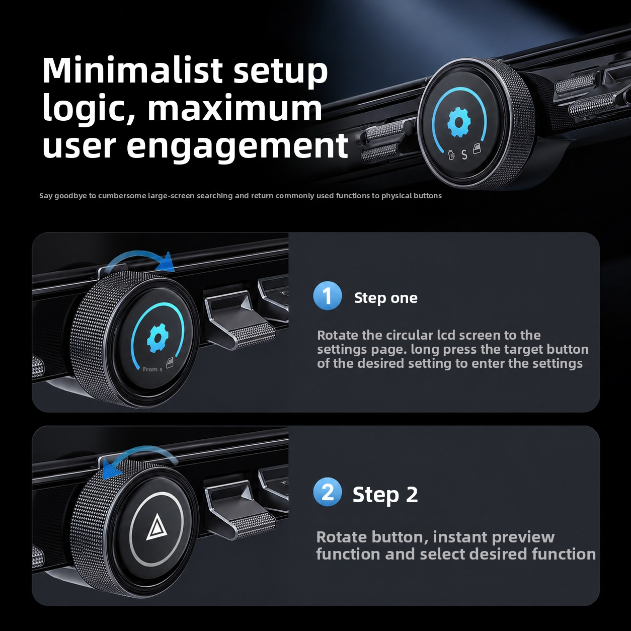 Rotating Physical Buttons Docking Station 3.0 for Tesla Model 3/Y/3 highland / Y Juniper