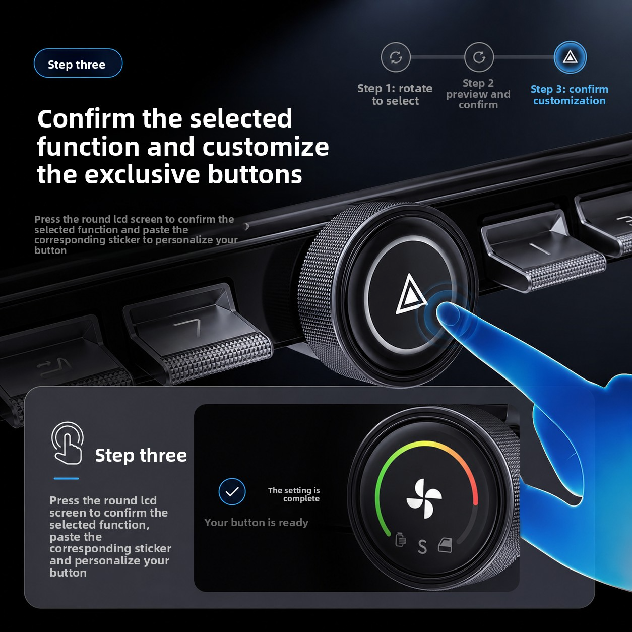 Rotating Physical Buttons Docking Station 3.0 for Tesla Model 3/Y/3 highland / Y Juniper