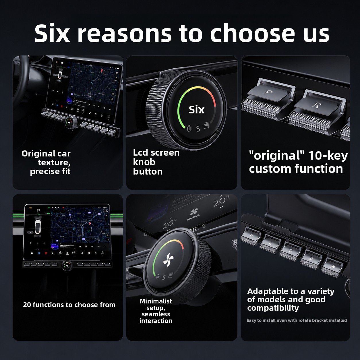 Rotating Physical Buttons Docking Station 3.0 for Tesla Model 3/Y/3 highland / Y Juniper