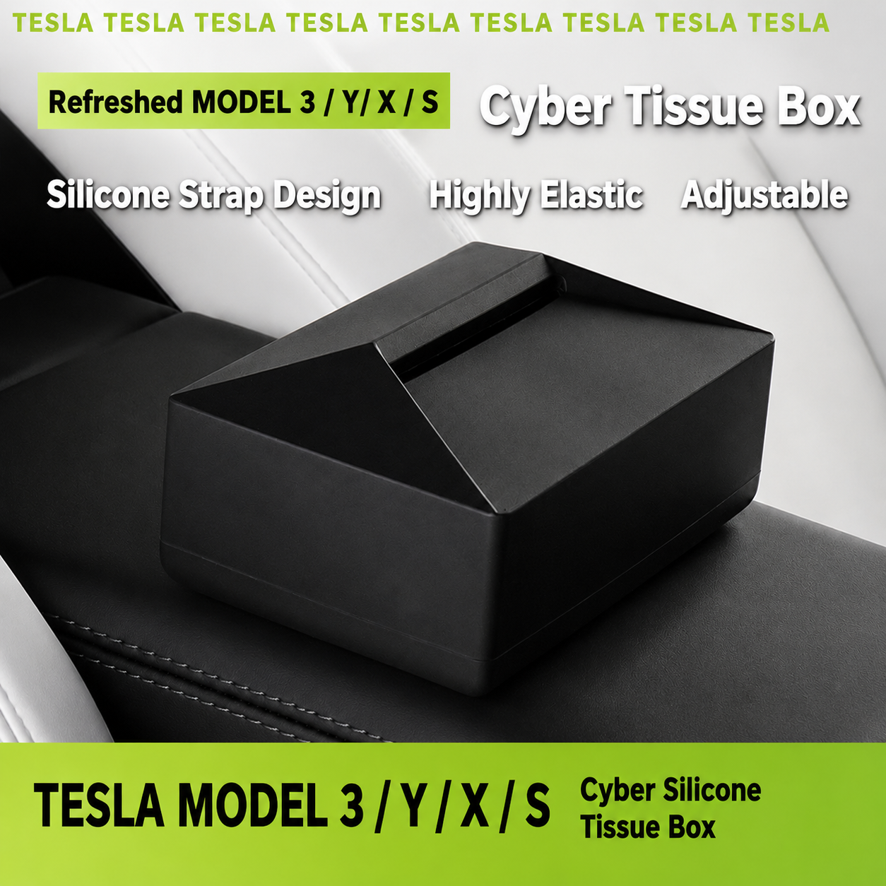 Cyber-Style Car Tissue Box for Tesla Model Y / 3 / X / S