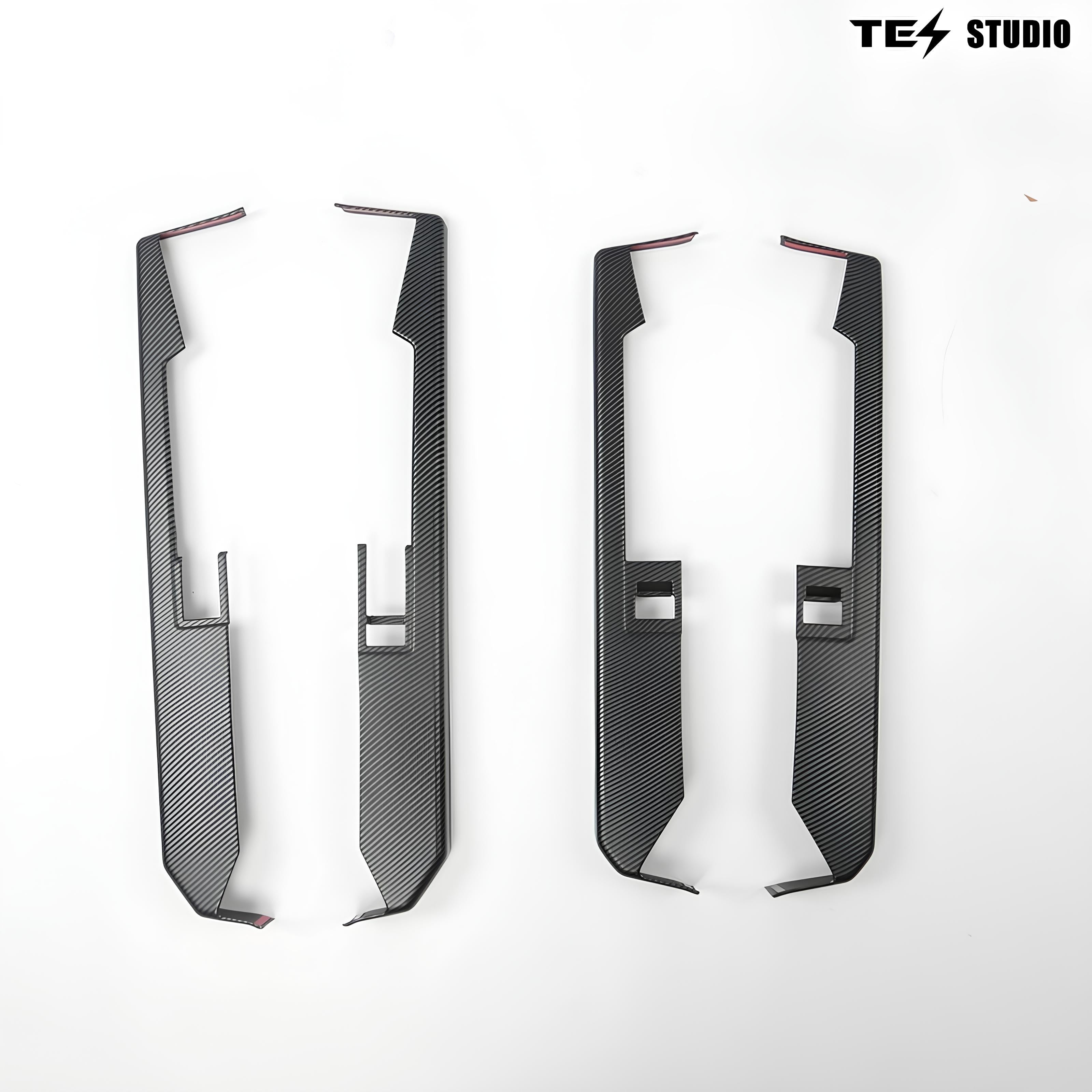 Front & Rear Door Armrest Overlay Panel Cover Fully Coverage (Carbon Fiber Pattern ABS) For Cybertruck