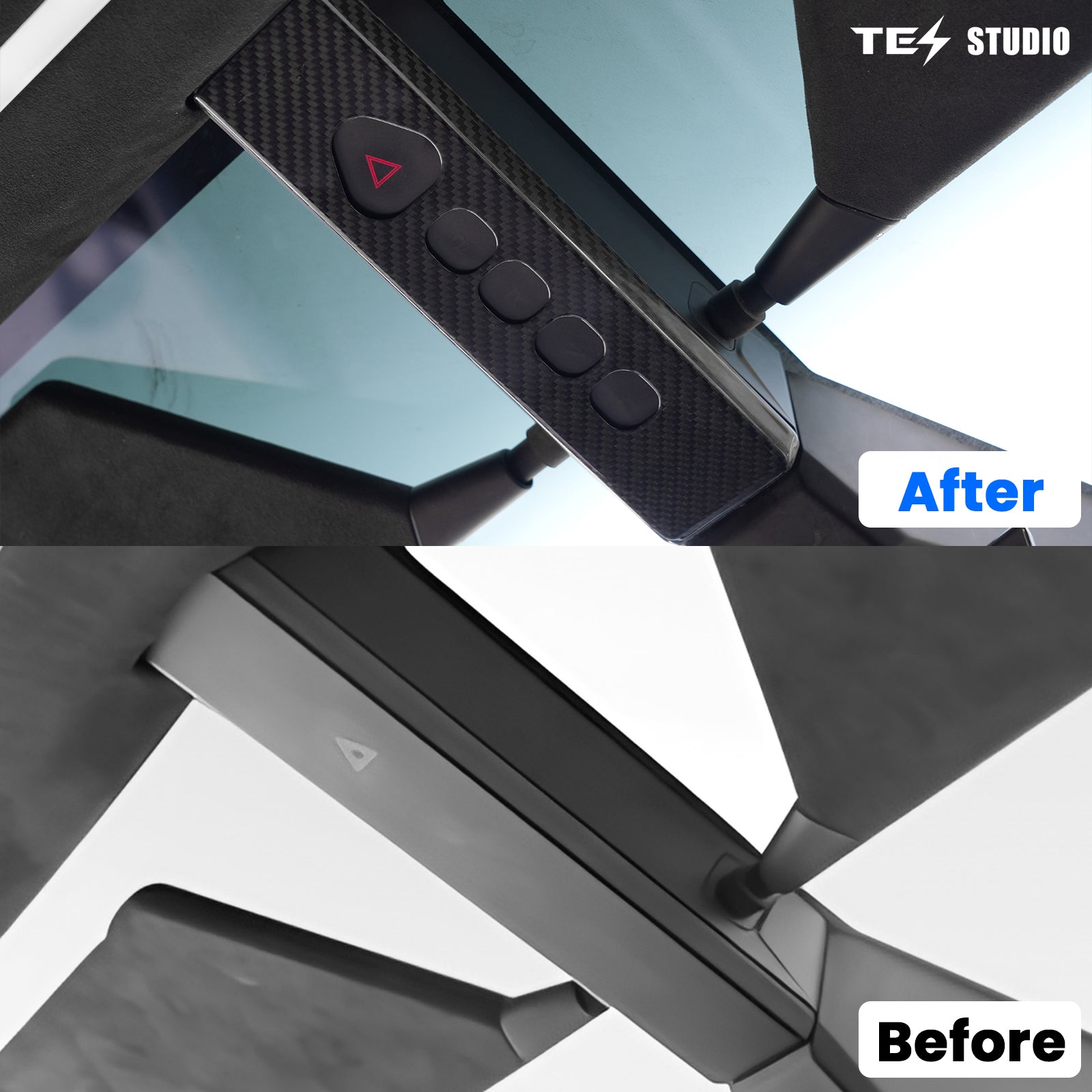 Tesla Cybertruck Carbon Fiber Reading Light Cover Cybertruck Dome Light Cover Tesla Cybertruck Interior Accessories Tesstudio®