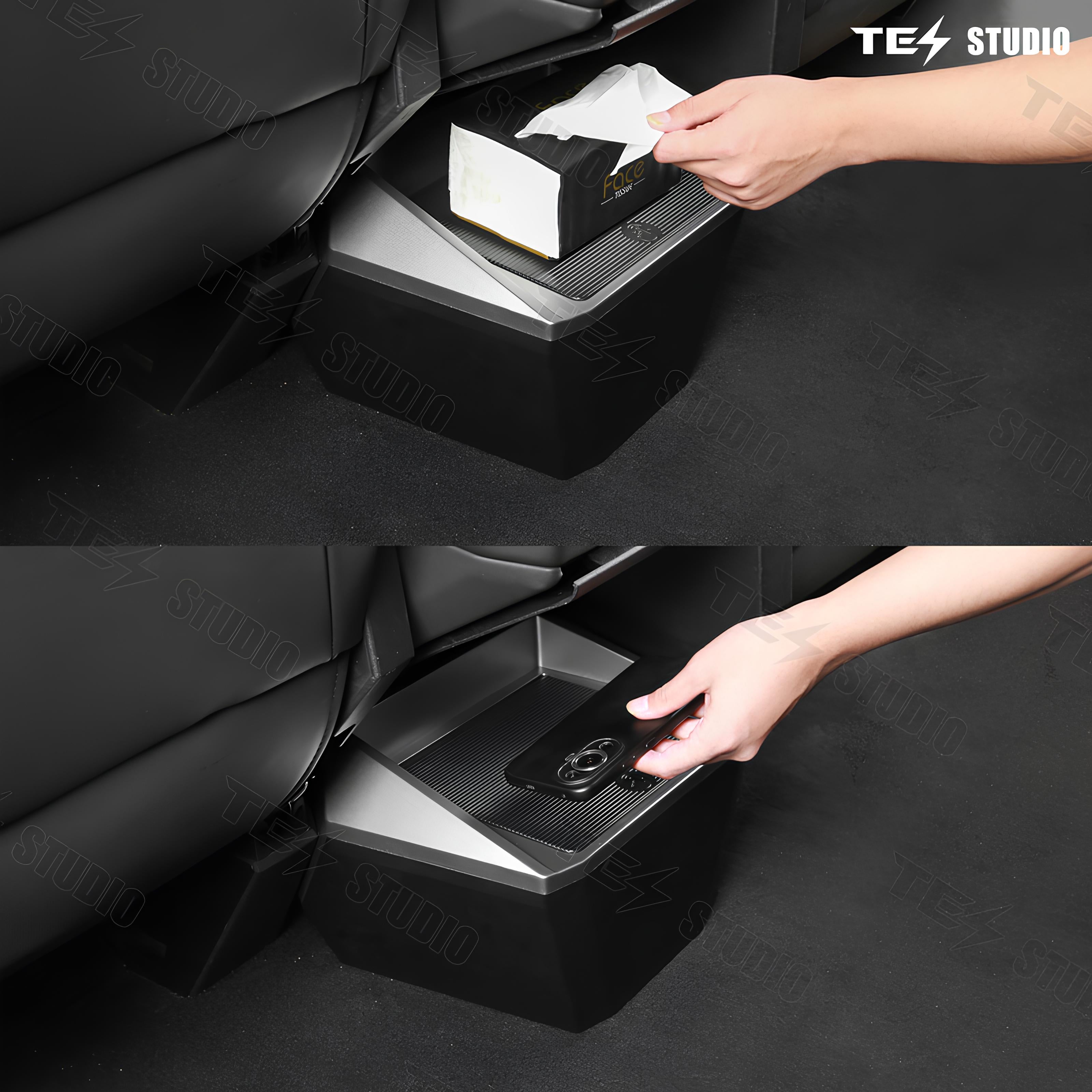 Cybertruck Rear Seat Storage Organizer Box Trash Can Backseat Organizer Tesstudio®
