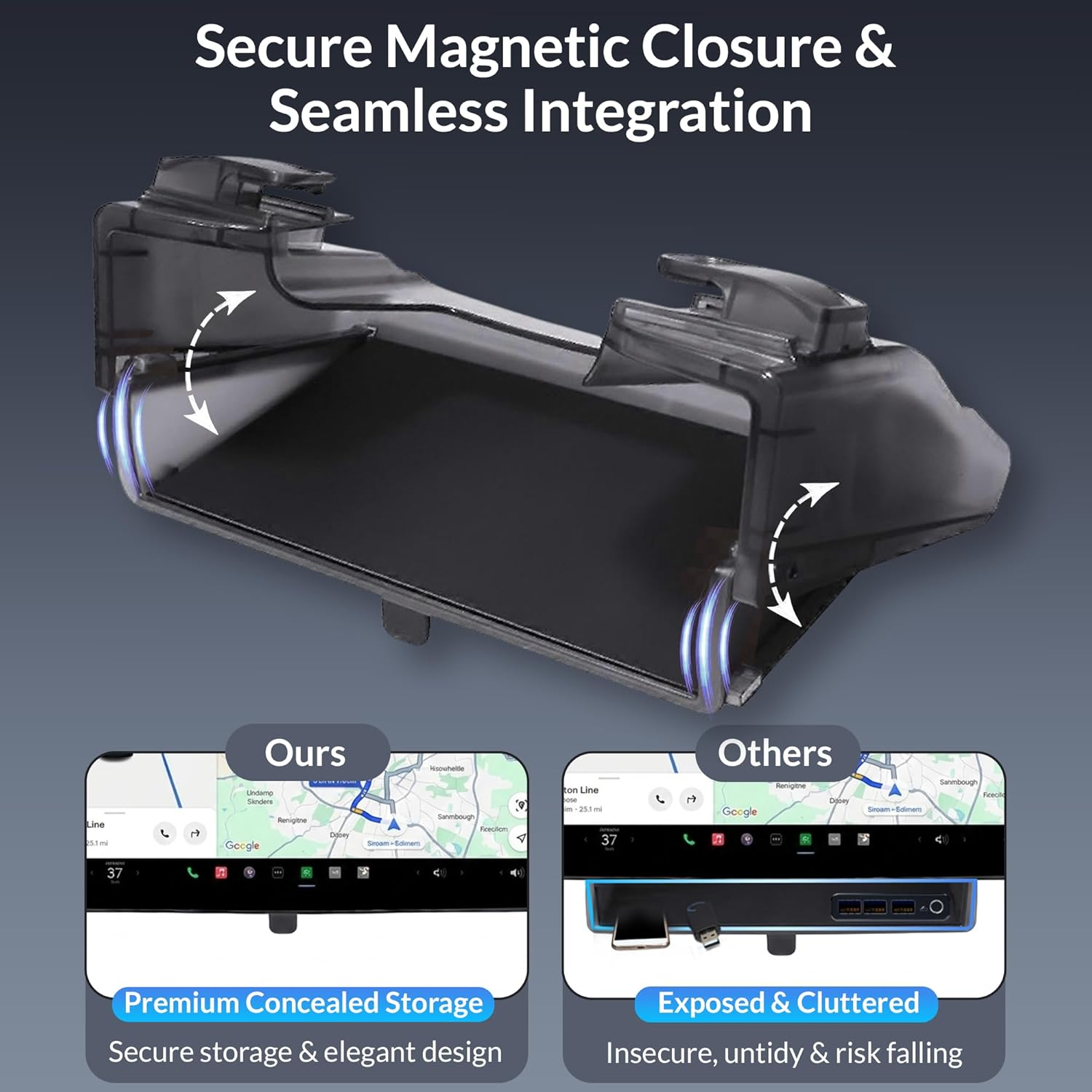 Tesla Model 3 Highland / Model Y Juniper Hidden Central Control Screen Lower Storage Box | Center Console Organizer