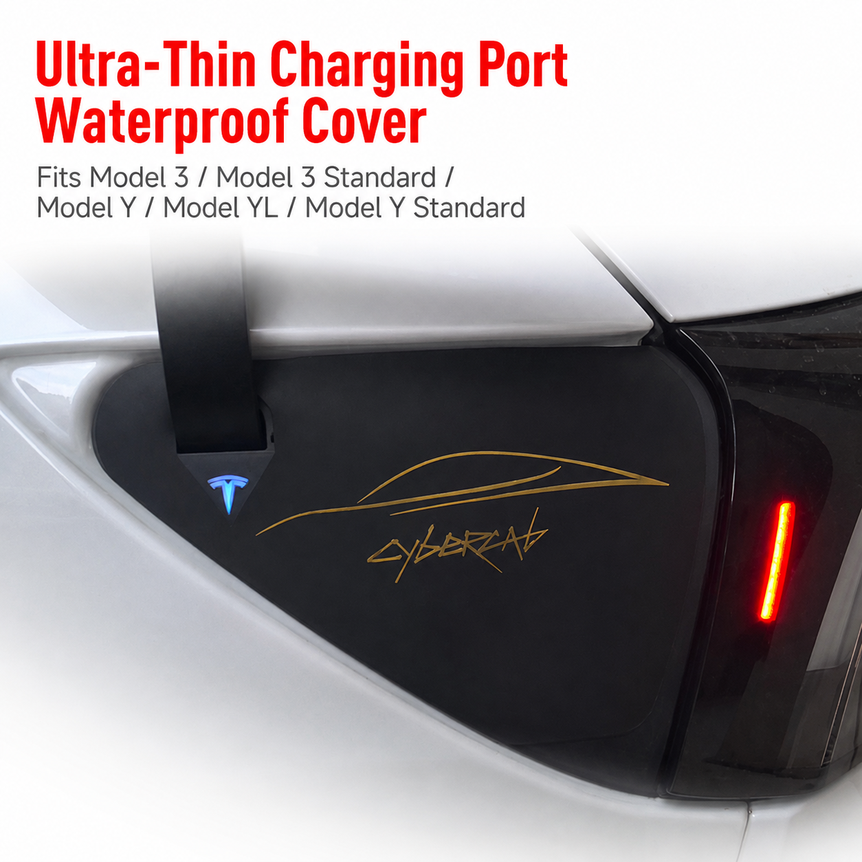 Silicone Charging Port Waterproof Cover for Tesla Model 3 / Model 3 Standard / Model Y / Model Y L / Model Y Standard