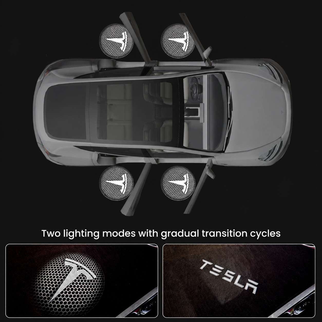 3D Dynamic Door Projection Lights For Tesla Model Y Juniper Model 3/3 Standard/Y/Y L/Y Standard/S/X Welcome Lights
