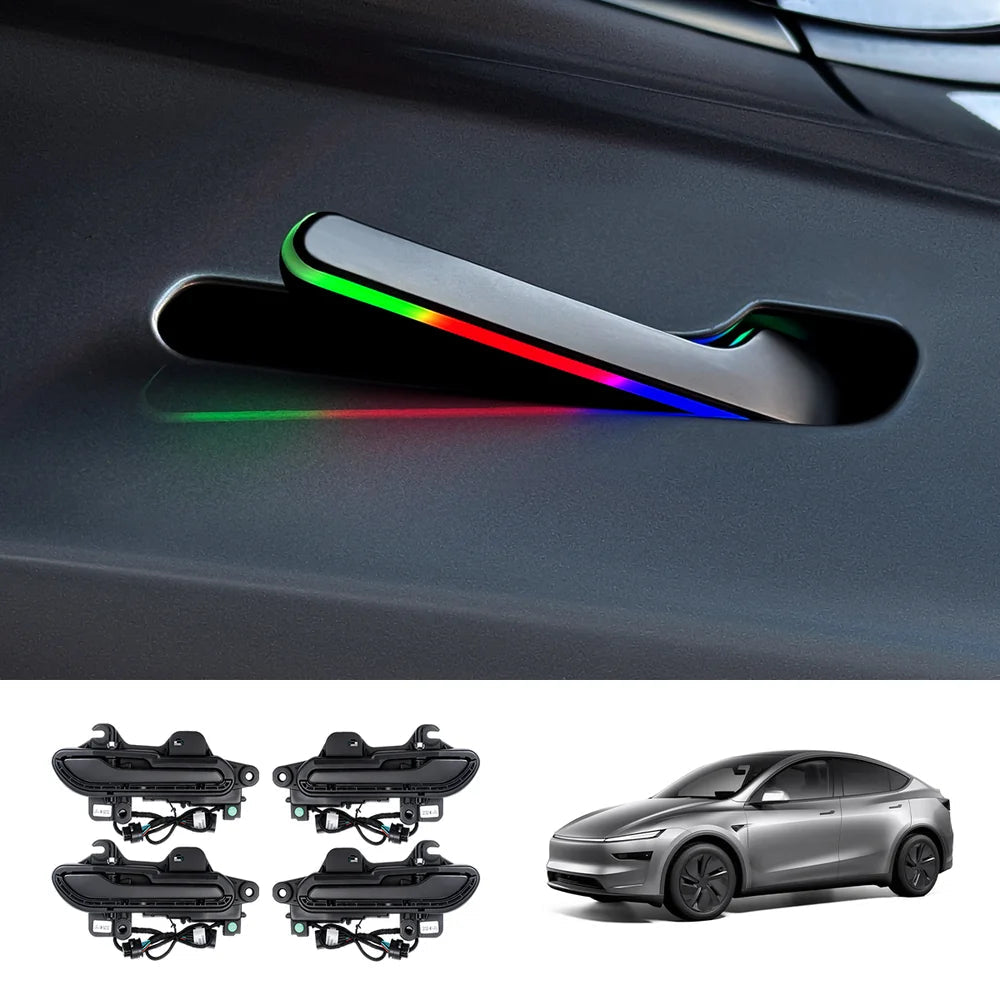 2026 Electric Auto Present Door Handles With Colorful LED For Tesla Model 3 / Y (2022–2025)(4PCS)