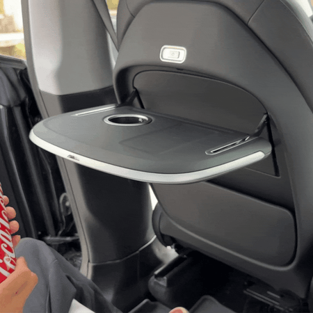 Tesla Electric & Manual Folding Tray Table with Wireless Charger and Ambient Lighting for Model Y / Y Juniper / 3 Highland